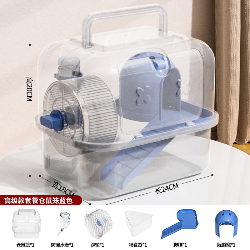 Outgoing Portable Hamster Cage Panoramic Transparent Double Layer Luxury Golden Bear Cage Oversized Villa Hamster Cage - Image 5